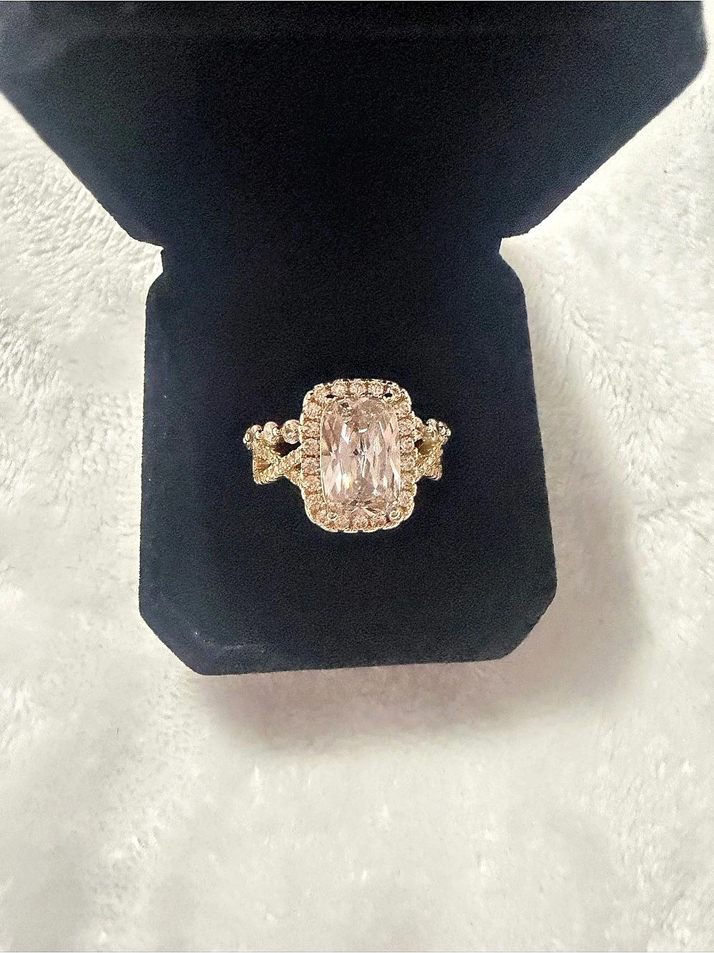 2 Pc Gold-Tone Statement Ring/ Wedding Set Size 8